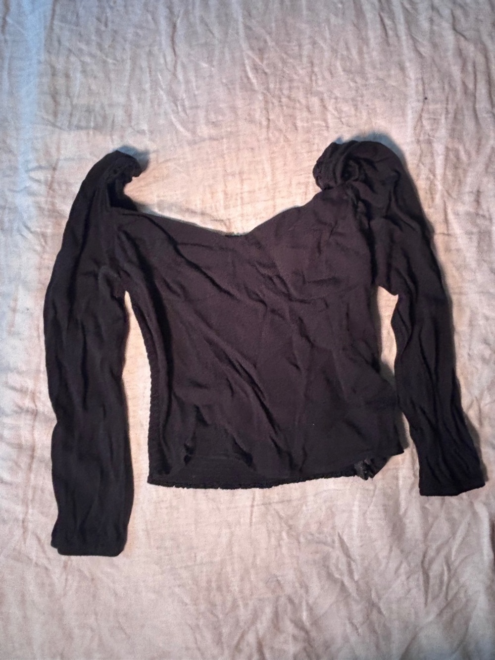 Reformation Black Long Sleeve Top NWOT Sz L